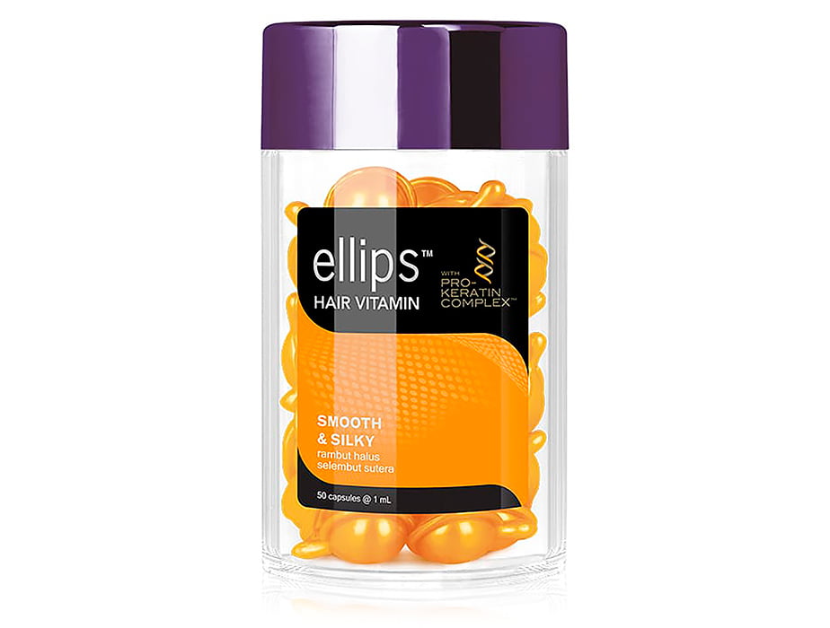 Капсули для волосся "Бездоганний шовк" з про-кератиновим комплексом Ellips Hair Vitamin Smooth & Silky (баночка 50 шт)