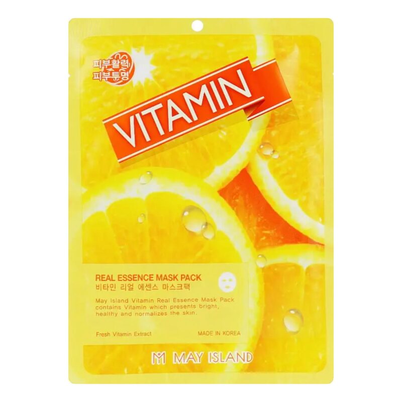 Тканинна маска для обличчя з вітаміном С May Island Real Essence Vitamin Mask Pack