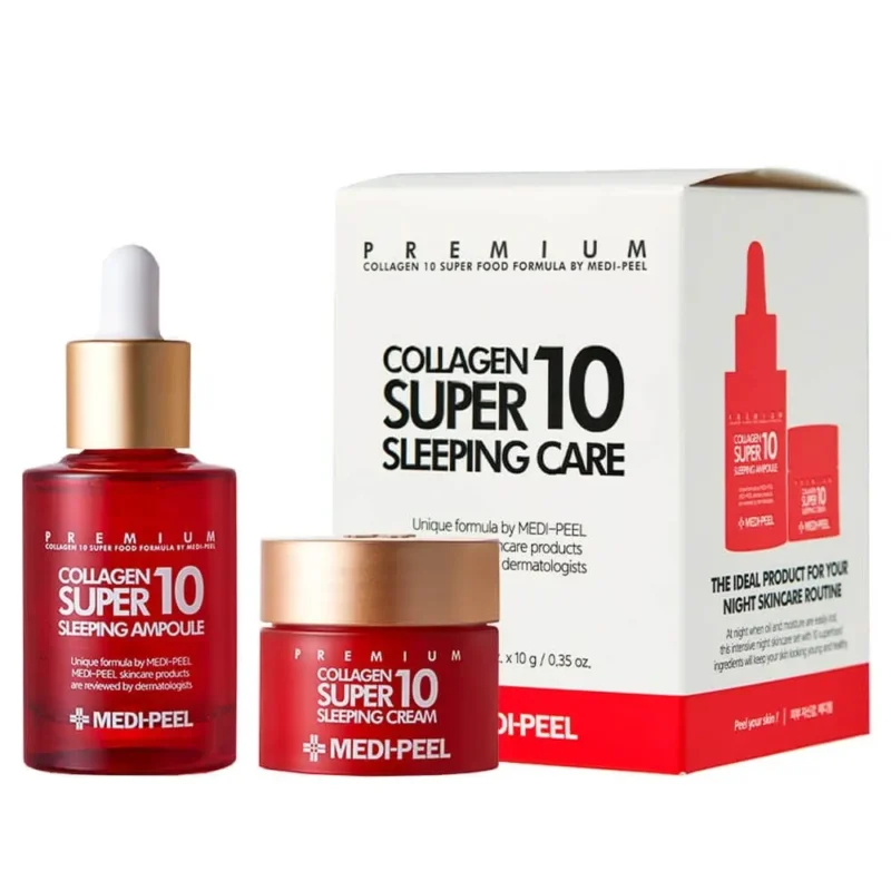 Омолоджувальний нічний набір косметики для обличчя з колагеном Medi-Peel Collagen Super10 Sleeping Care Set