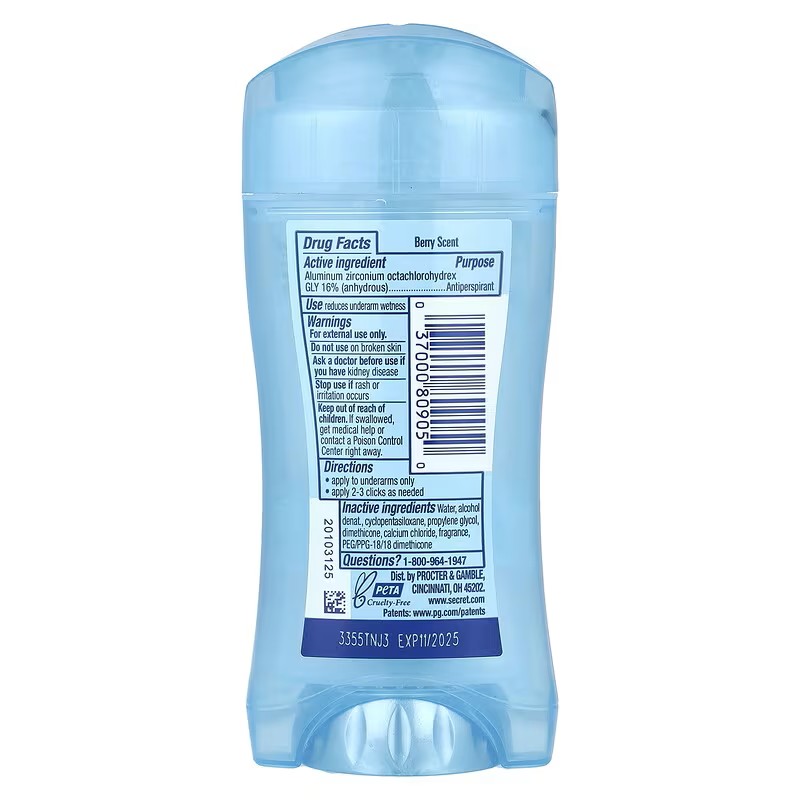 Дезодорант-антиперспірант гелевий Secret Outlast Clear Gel Refreshing Berry,73 g